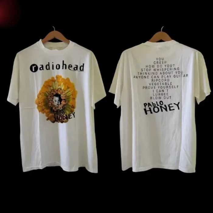 T-shirt rétro Radiohead Pablo Honey Tour 1993 ; Chemise streetwear en pur coton pour toutes les sais
