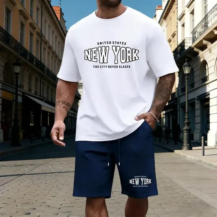Ensemble de survêtement pour homme avec t-shirt imprimé