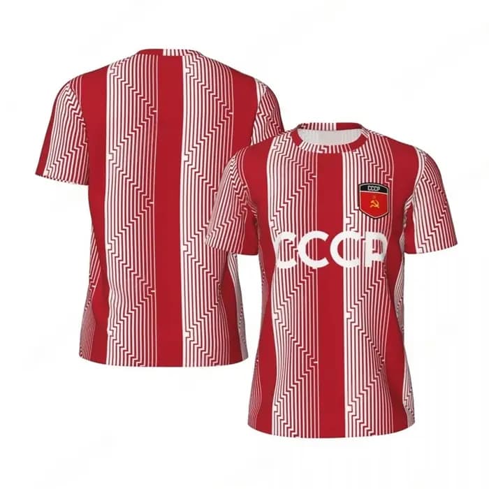 T-shirt à motif CCCP pour homme, été, coupe oversize, manches courtes, style football, maillot de sp