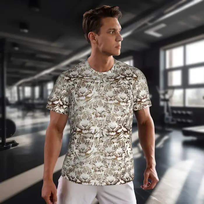 T-Shirt Design visage de tigre blanc et marron