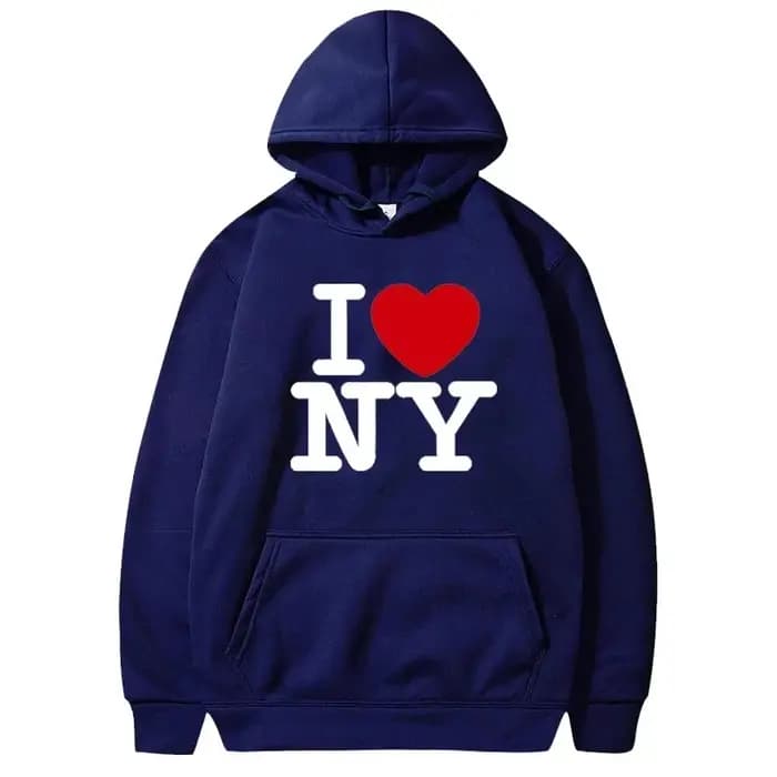 Pull à capuche imprimé I Love New York pour hommes et femmes