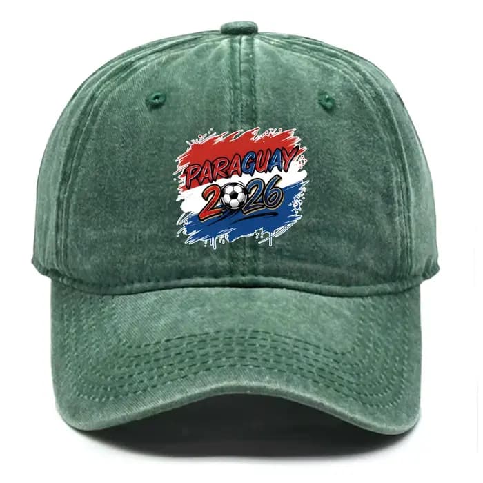 Casquette de baseball effet vieilli avec drapeau du Paraguay imprimé