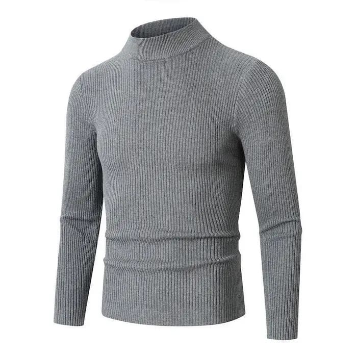 Nouveaux hommes mode faux col roulé chandails à manches longues Waem pull pull hiver coupe ajustée r