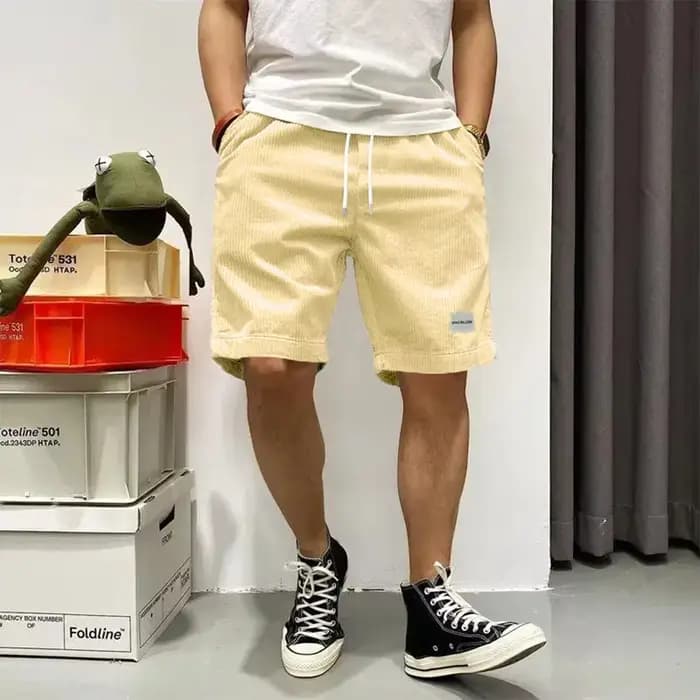 Short d'été en velours côtelé pour hommes
