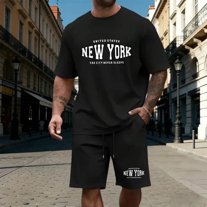 Ensemble de survêtement pour homme avec t-shirt imprimé