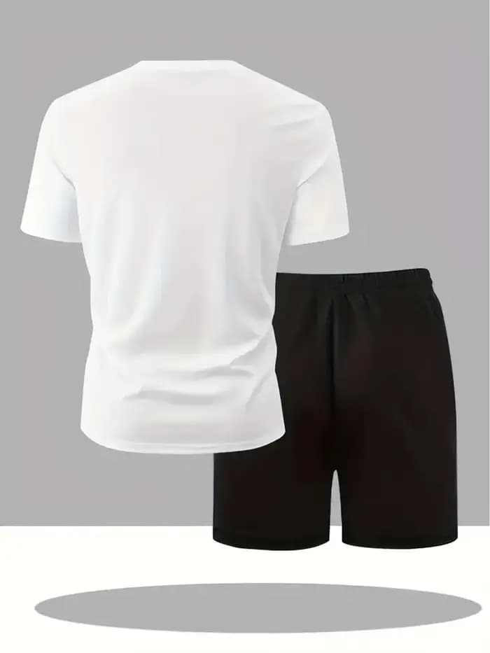 Ensemble t-shirt à manches courtes et short imprimé 2PAC pour homme