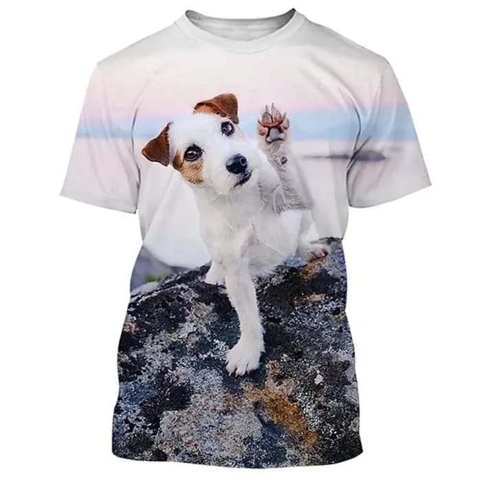 T-shirt manches courtes homme et femme, estival et décontracté, à la mode, avec impression 3D de chi