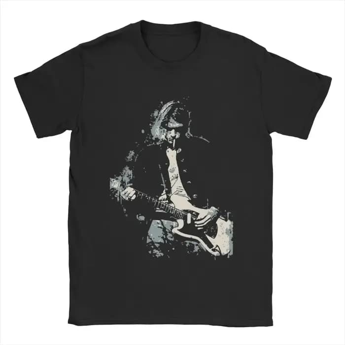 2025 hommes Kurt Cobain guitare t-shirts coton vêtements incroyable à manches courtes col rond