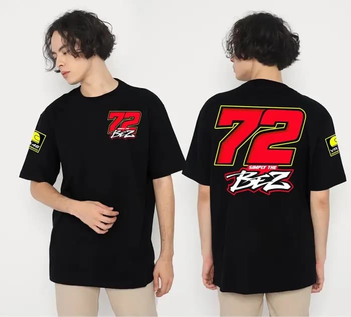 T-shirt surdimensionné MotoGP 72 Bez Vr46 pour les fans de course moto, à manches courtes, adapté au