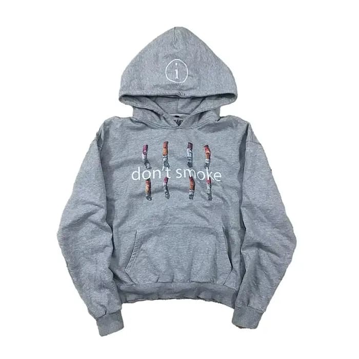 Y2K – sweat à capuche de sport gris pour hommes et femmes, pull rétro imprimé fumée, nouvelle mode V