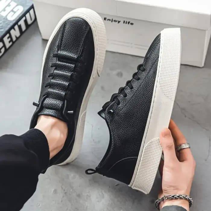 Baskets Blanches à Lacets pour Homme