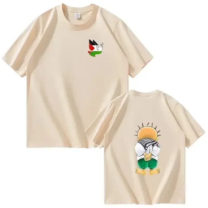 Handala-T-shirt à manches courtes en coton pour hommes et femmes