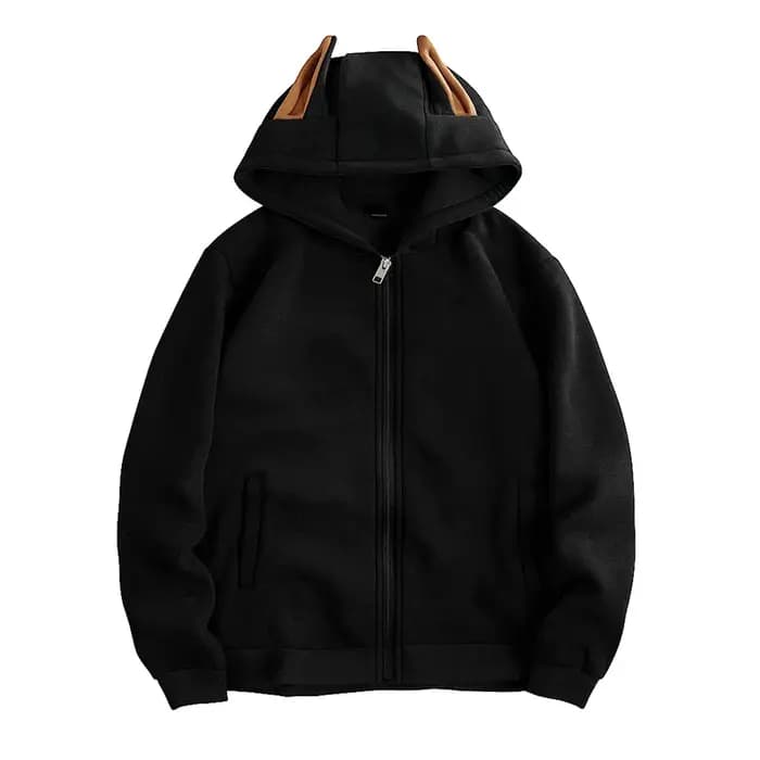 Sweat à capuche brillant pour hommes, fermeture éclair, Hip-Hop, oreille de chien, Design Cool, veste à capuche, H257