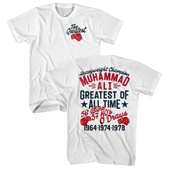 Muhammad Ali T-Shirt homme plus grand Boxer de tous les temps chemise blanche Vintage vêtements pour