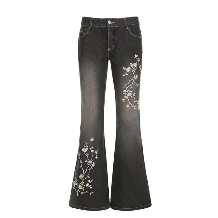 Jean vintage coupe bootcut taille basse pour femme
