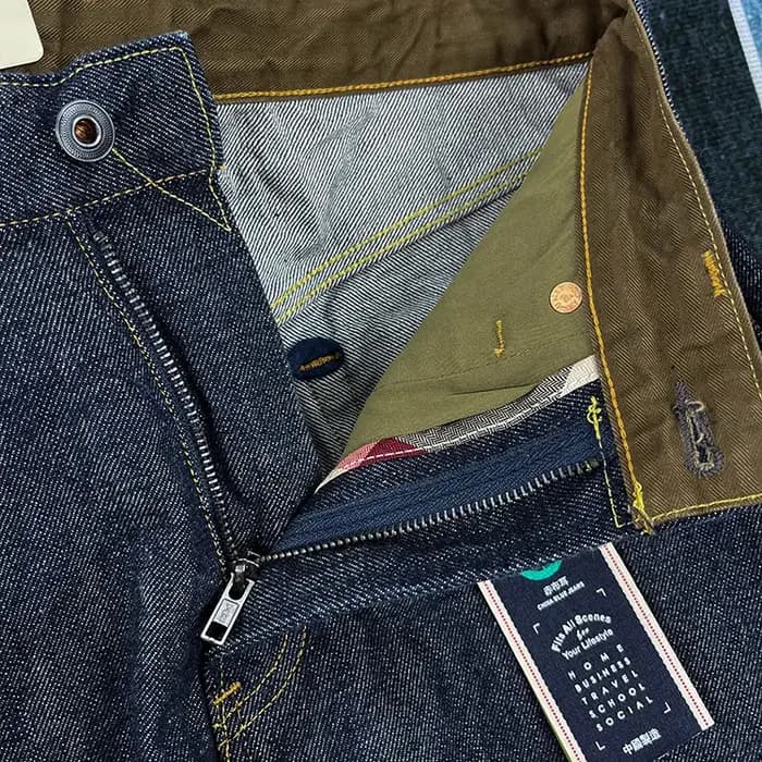 16oz haute qualité rose Selvadge Denim jean pour hommes coton lavé pantalon brut bleu américain Vint
