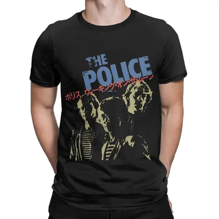 T-shirts imprimés avec l'image du groupe de rock The Police pour hommes et femmes, vêtements 100% co