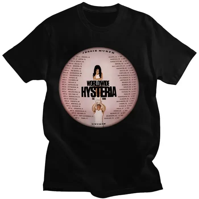 Jessie Murph Worldwide Hysteria The Tour 2025 T Shirt Fashion Harajuku Aesthetic Tees Unisex Cotton Tops Y2K Tshirt