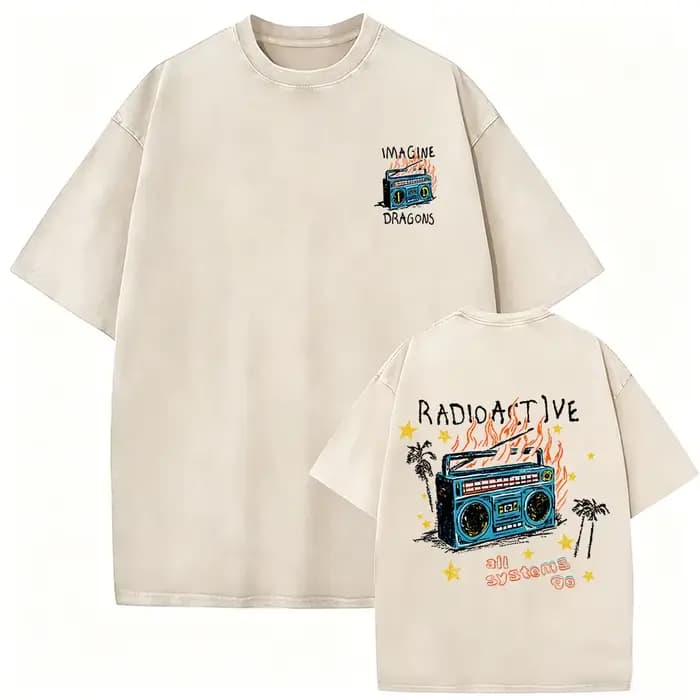 T-shirt vintage délavé Rock Band Imagine Dragons Live in Vegas pour hommes et femmes