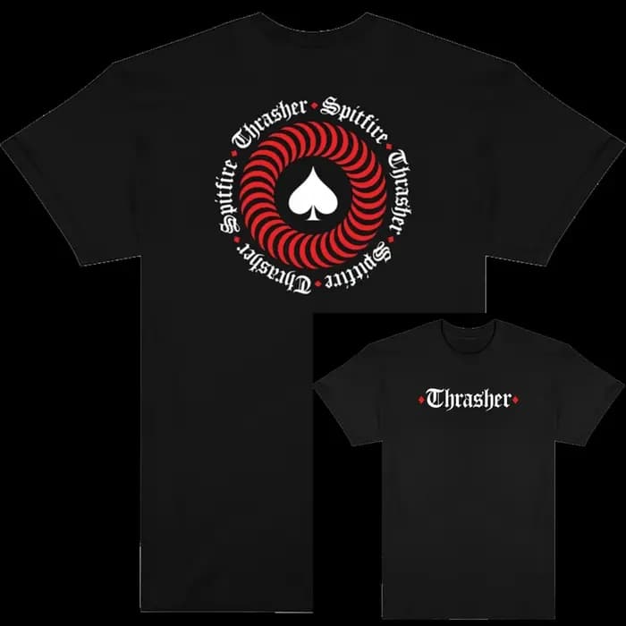 T-shirt en coton avec image graphique de la marque Thrash & Burn Skateboard Magazine Street Trends
