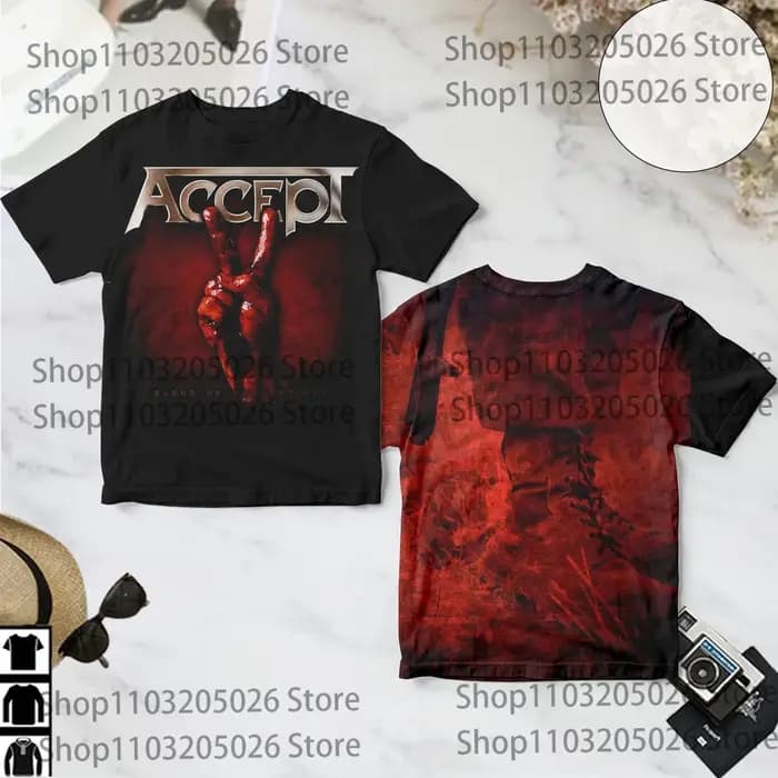 T-shirt classique Accept Album Rock imprimé 3D unisexe streetwear homme femme tendance hip-hop tee-shirt Y2K haut d'été surdimensionné vêtements pour hommes