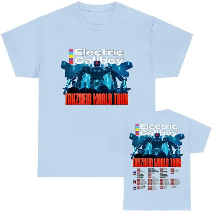 Callboy électrique Tanzneid Tour du monde t-shirts unisexe Streetwear à manches courtes coton homme T-shirt mode groupe