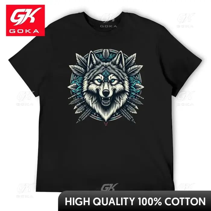 T-shirt à motif tête de loup
