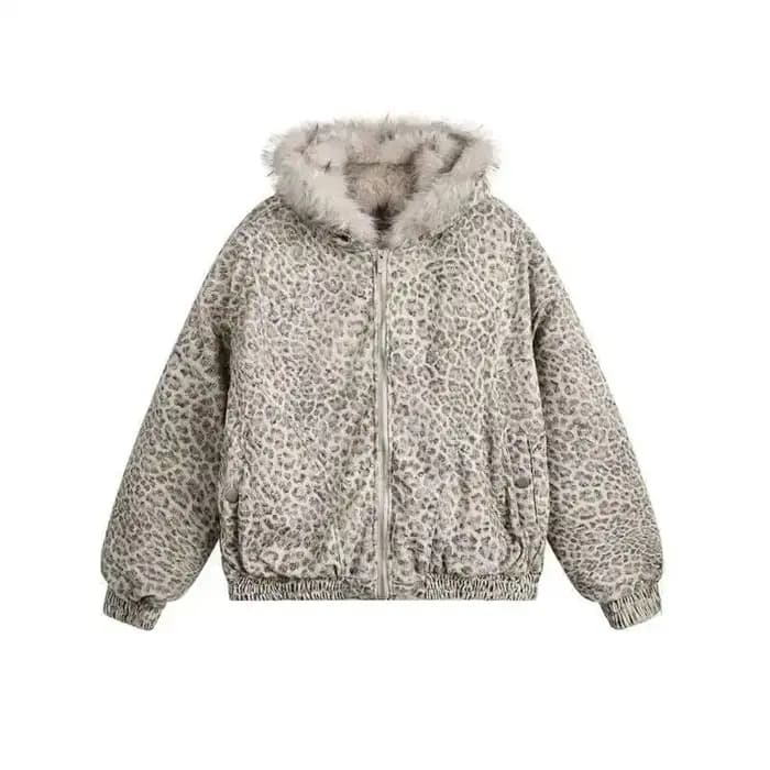PFHQ-Veste à capuche Smile pour hommes, conception de niche, imprimé léopard, optique en fourrure, c