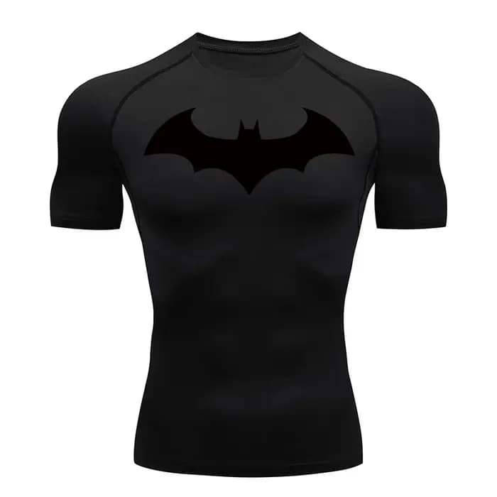 T-shirts de compression à motif chauve-souris pour hommes