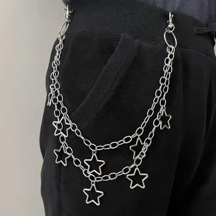 JOHip Hop Hipster Punk Metal Crescent pour hommes et femmes, sac géométrique, cool, cent paires de p