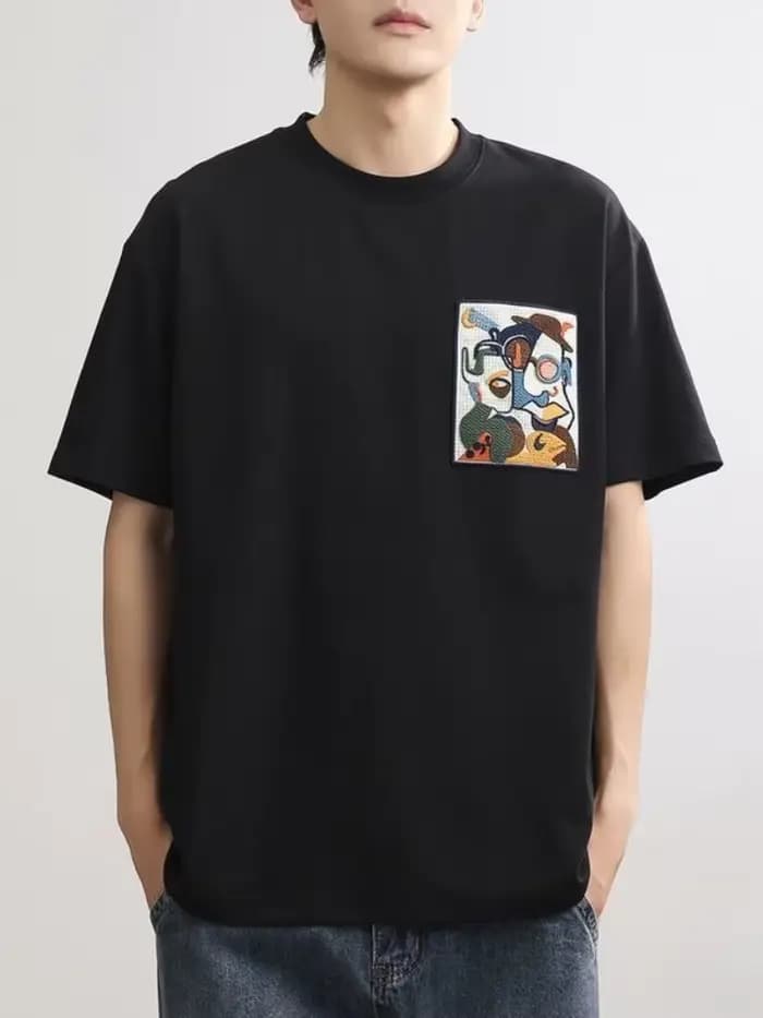 T-shirt col rond pour hommes