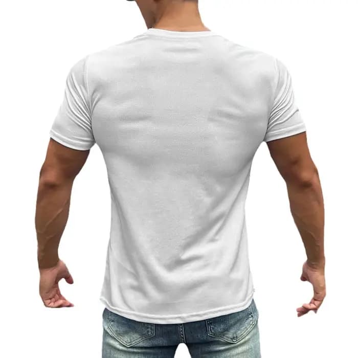 T-shirt à manches courtes et col rond pour homme, vêtement en maille, respirant, séchage rapide, coo
