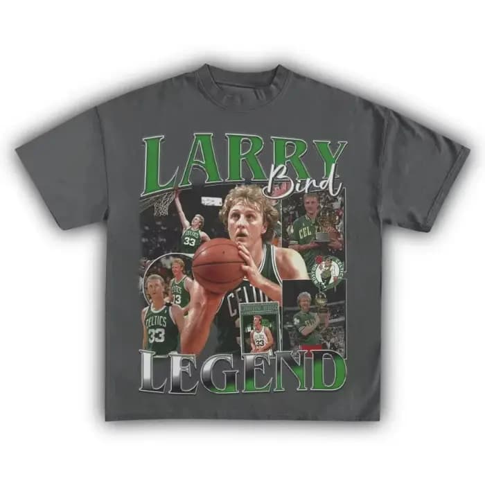 Larry Bird basket-ball graphique coton T-shirt femmes unisexe Fans essentiels à manches courtes haut rétro été mode