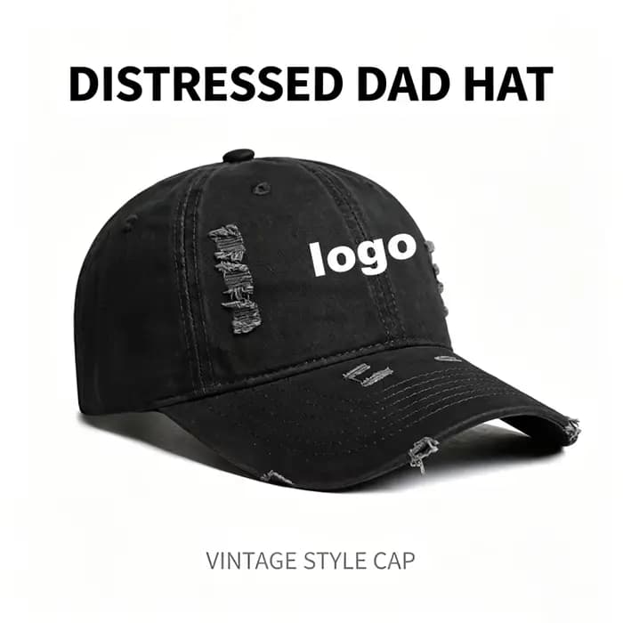 Casquette de baseball vintage délavée avec logo personnalisé