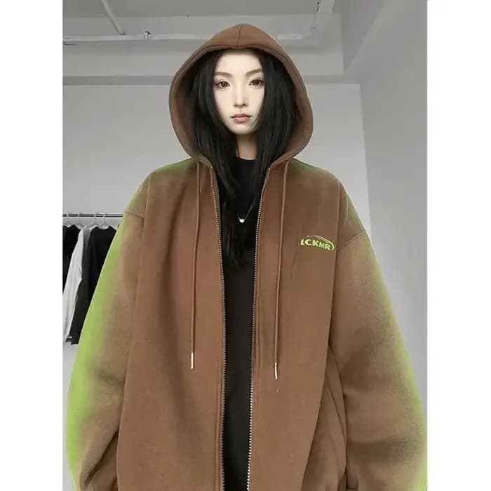Sweat à capuche zippé pour femme, sweats à capuche baggy, fermeture éclair, mode coréenne vintage, Y2k, M, XL, Y, 2k, nouveauté