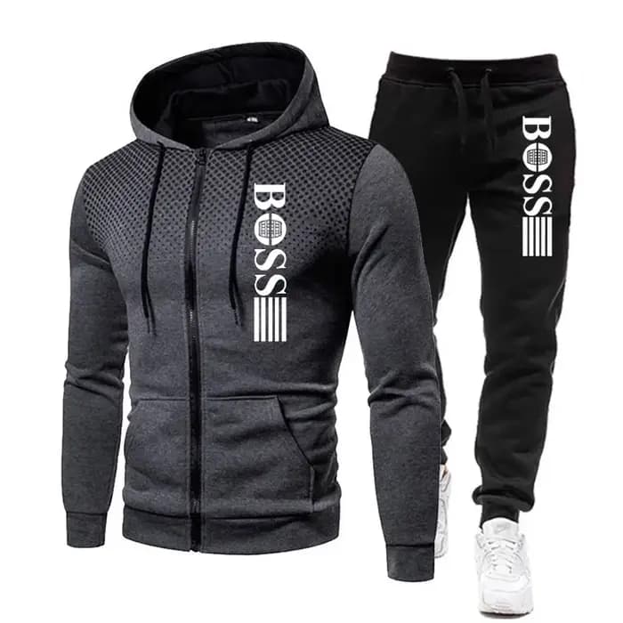 2025 nouveau sweat à capuche zippé pour hommes + ensemble pantalon décontracté pour l'automne et l'h