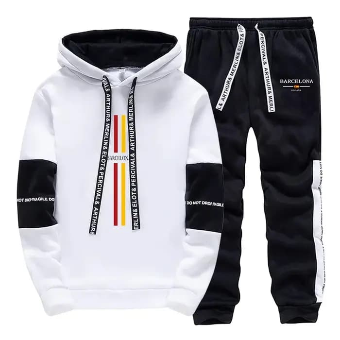 Ensemble de survêtement décontracté pour homme : sweat à capuche et pantalon de jogging polyvalent pour le sport et les activités de plein air