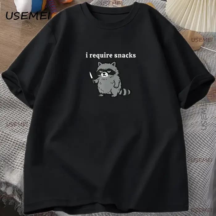 Je rechercher des collations T-Shirt drôle raton laveur hommes femmes T-Shirt mignon amoureux des an