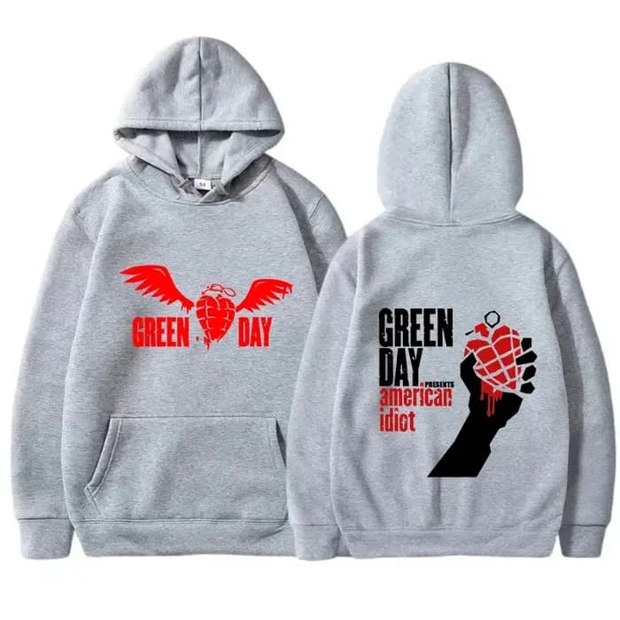 Sweat-shirt à capuche imprimé vert pour hommes