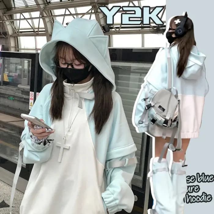 Sweats à capuche de fouet de conception de sous-culture japonaise pour femmes