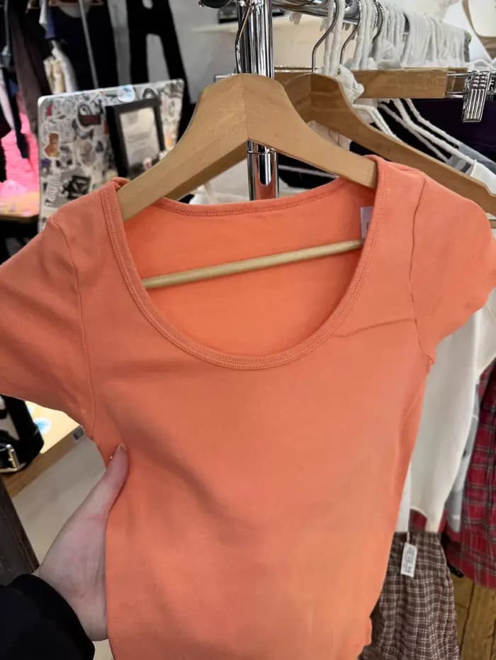 T-shirts slim orange pour femmes