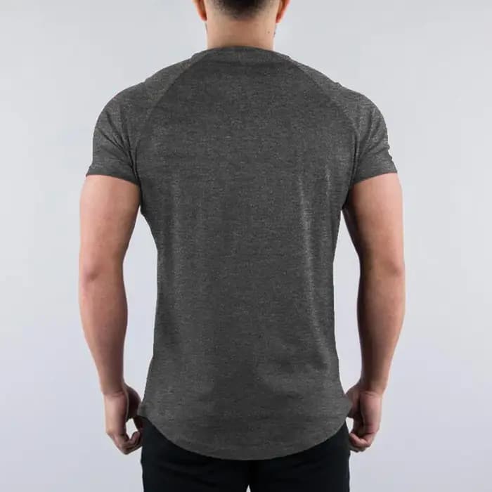 Hommes été maigre T-Shirt style décontracté à manches courtes t-shirt mâle gymnase Fitness Sport cou