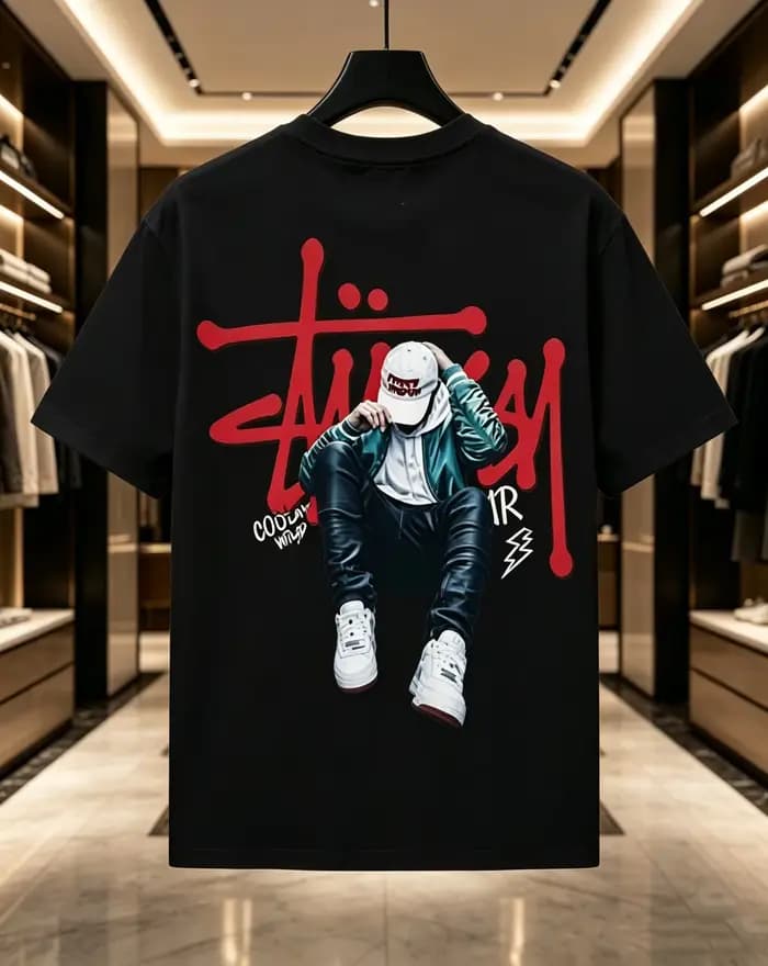 T-shirt en coton pour hommes et femmes, col rond, universel, tendance rétro Y2K, motif imprimé, manc