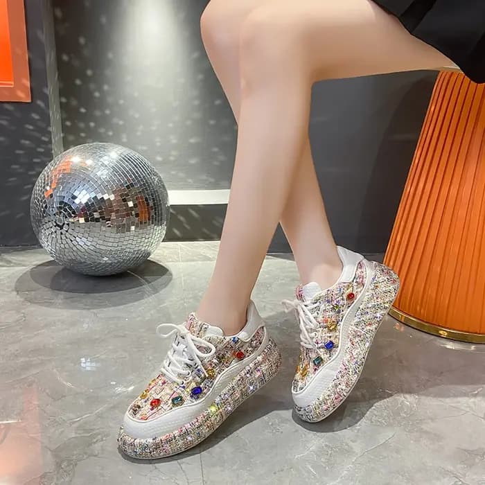Baskets de créateur pour femmes 2025 nouveau printemps brillant strass