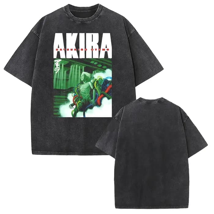 Shima Tetsuo Akira T-shirt graphique Mnaga lavé surdimensionné