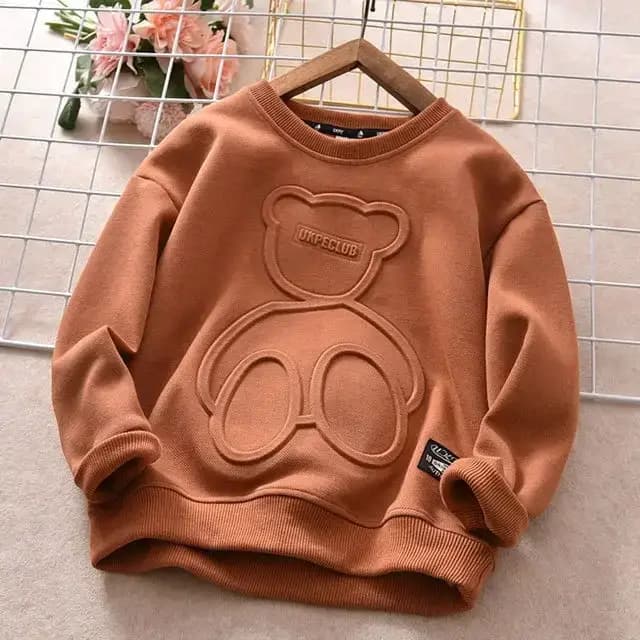 Sweat-shirt ours imprimé en acier pour garçons et adolescents