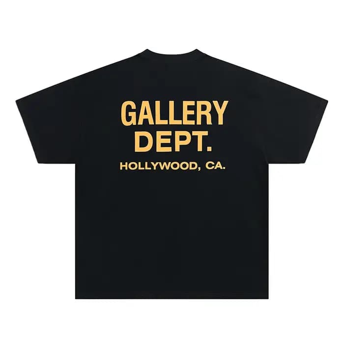 GALLERY DEPT. pour hommes T-shirt noir et jaune imprimé HOLLYWOOD CA