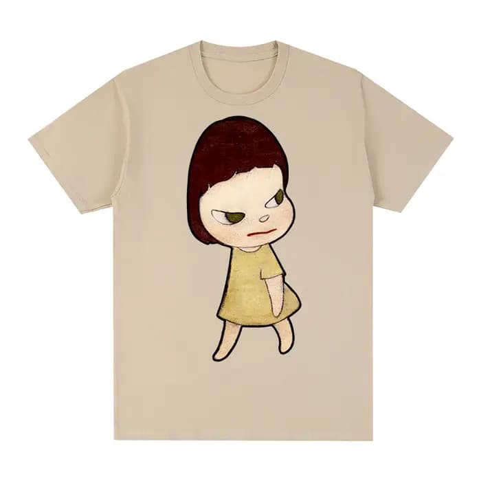 Yoshitomo Nara T-shirt Vintage mignon en coton pour hommes et femmes