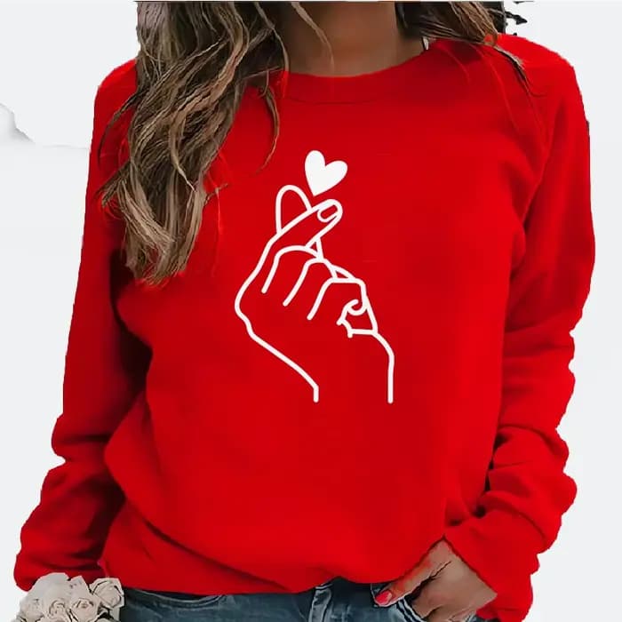 Sweat à capuche imprimé sourire à col rond pour femmes