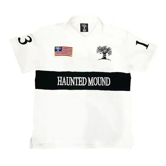 T-shirt Polo Rouge Brodé Racing Haunted Mound